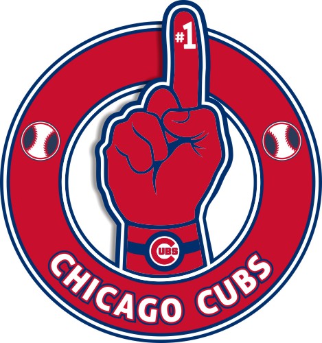 Number One Hand Chicago Cubs logo iron on paper